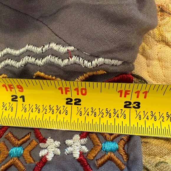 Scully Floral Embroidery Boho Western Button Front Top Flared Bell Sleeves Sz 2X - Picture 7 of 8